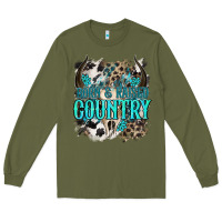Army Green born  raised country Long Sleeve Tee - NancyCooperArtShop