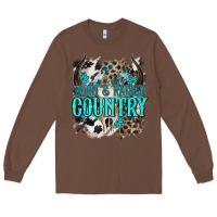 Chestnut born  raised country Long Sleeve Tee - NancyCooperArtShop