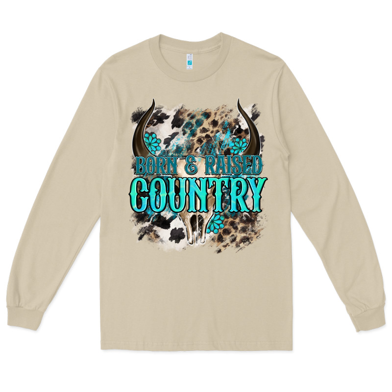 Born  Raised Country Long Sleeve Tee by NancyCooperArtShop | Teevron