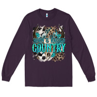 Plum born  raised country Long Sleeve Tee - NancyCooperArtShop