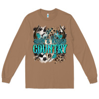 Toasted Coconut born  raised country Long Sleeve Tee - NancyCooperArtShop