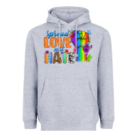 Heather Grey Spread Love Not Hate Heavyweight Hoodie - BundleAndBundleShop