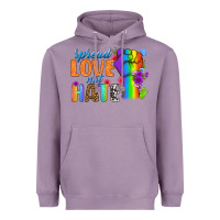 Lavender Spread Love Not Hate Heavyweight Hoodie - BundleAndBundleShop