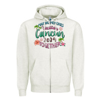 Oatmeal Heather making memories vacation cancun 2024 together Zipper Hoodie - MaliasSmallBusiness