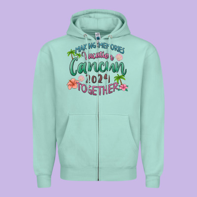 Making Memories Vacation Cancun 2024 Together Zipper Hoodie Designed By Maliassmallbusiness
