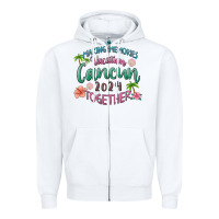 White making memories vacation cancun 2024 together Zipper Hoodie - MaliasSmallBusiness
