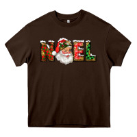 Chocolate Brown Western Noel Santa Claus Heavy Core Tee - RanaPortraitStore