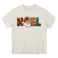 Cream Western Noel Santa Claus Heavy Core Tee - RanaPortraitStore