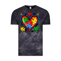 Cloud Black autism heart Vintage Tee - Artiststas