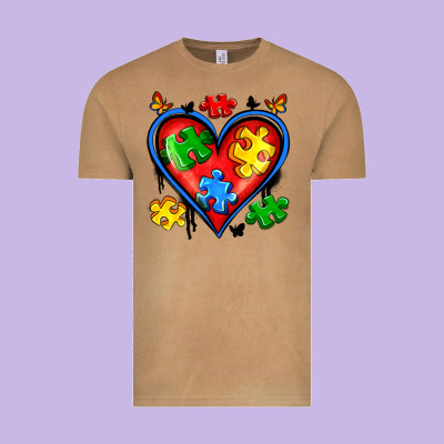 Autism Heart Vintage Tee Designed By Artiststas
