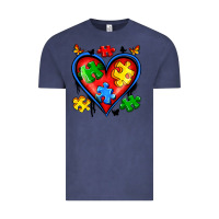 Vintage Denim autism heart Vintage Tee - Artiststas