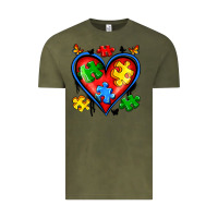 Vintage Olive autism heart Vintage Tee - Artiststas