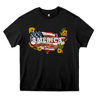 Black usa map Heavy Core Tee - Artiststas