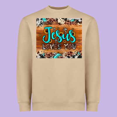 Jesus Loves You Heavyweight Sweatshirt Designed By Jahusdesignshop