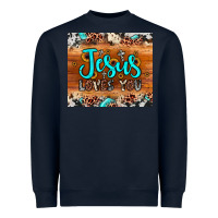 Navy jesus loves you Heavyweight Sweatshirt - JahusDesignShop