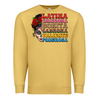 Antique Gold mexican sugar skull latina chingona bonita Premium Sweatshirt - LillyAllenDesigns