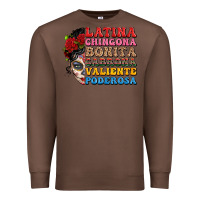 Chestnut mexican sugar skull latina chingona bonita Premium Sweatshirt - LillyAllenDesigns