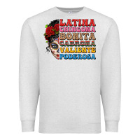 Oatmeal Heather mexican sugar skull latina chingona bonita Premium Sweatshirt - LillyAllenDesigns