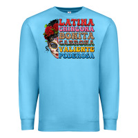 Ocean Blue mexican sugar skull latina chingona bonita Premium Sweatshirt - LillyAllenDesigns