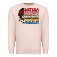 Pale Pink mexican sugar skull latina chingona bonita Premium Sweatshirt - LillyAllenDesigns