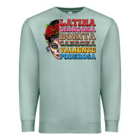 Seafoam mexican sugar skull latina chingona bonita Premium Sweatshirt - LillyAllenDesigns