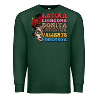 Sports Green mexican sugar skull latina chingona bonita Premium Sweatshirt - LillyAllenDesigns