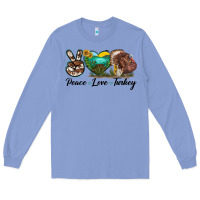Colony Blue peace love turkey Long Sleeve Tee - LillyAllenDesigns