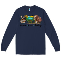Navy peace love turkey Long Sleeve Tee - LillyAllenDesigns