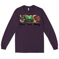 Plum peace love turkey Long Sleeve Tee - LillyAllenDesigns