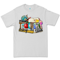 Dove Grey teachers change the world Premium Tee - Zillion Design Studio