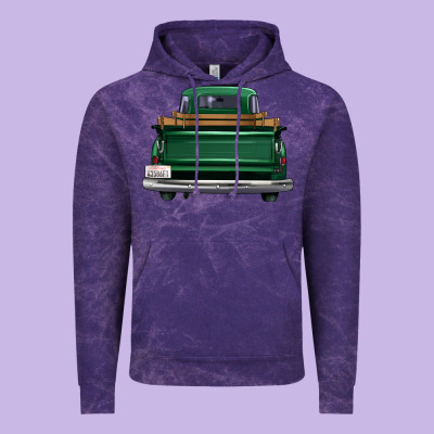 Western Green Truck Back View Vintage Hoodie Designed By Fadigitalartstudio