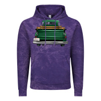 Cloud Purple western green truck back view Vintage Hoodie - FaDigitalArtStudio