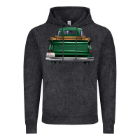 Vintage Black western green truck back view Vintage Hoodie - FaDigitalArtStudio