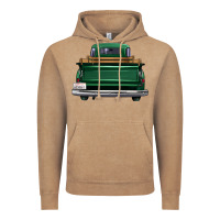 Vintage Coffee western green truck back view Vintage Hoodie - FaDigitalArtStudio