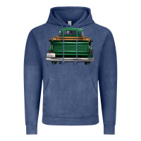 Vintage Denim western green truck back view Vintage Hoodie - FaDigitalArtStudio