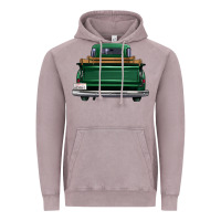 Vintage Zinc western green truck back view Vintage Hoodie - FaDigitalArtStudio