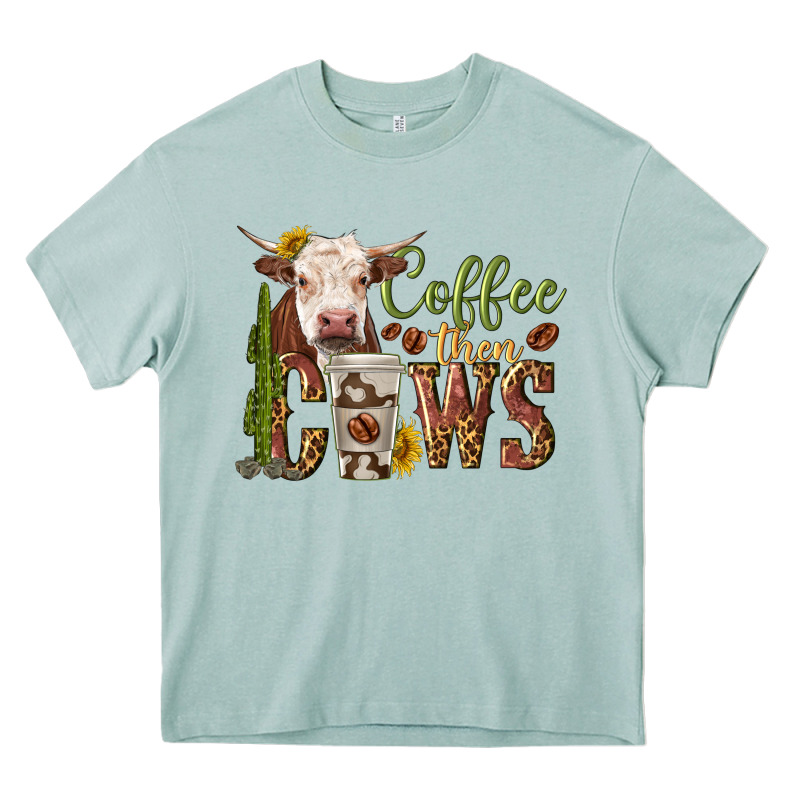Coffee Then Cows Heavy Core Tee by texasbilliewilder | Teevron