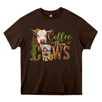 Chocolate Brown coffee then cows Heavy Core Tee - texasbilliewilder