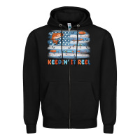 Black fishing lure flag keepin' it reel Zipper Hoodie - MaliasSmallBusiness