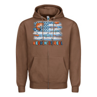 Chestnut fishing lure flag keepin' it reel Zipper Hoodie - MaliasSmallBusiness