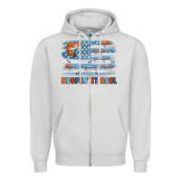 Dove Grey fishing lure flag keepin' it reel Zipper Hoodie - MaliasSmallBusiness