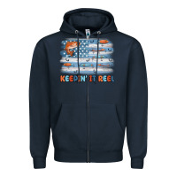Navy fishing lure flag keepin' it reel Zipper Hoodie - MaliasSmallBusiness