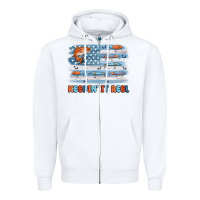 White fishing lure flag keepin' it reel Zipper Hoodie - MaliasSmallBusiness