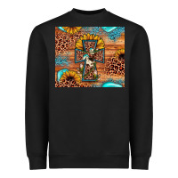 Black leopard cross sunflower Heavyweight Sweatshirt - JahusDesignShop