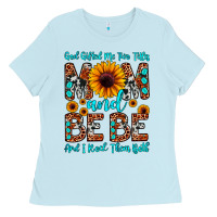 Baby Blue god gifted me two titles mom and bebe  and i rock Ladies Tee - JahusDesignShop