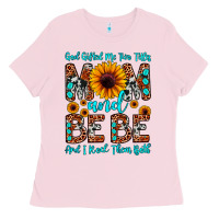 Bubblegum Pink god gifted me two titles mom and bebe  and i rock Ladies Tee - JahusDesignShop