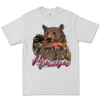 Dove Grey Mother's Day Mama Bear Hunting Fish Premium Tee - RanaPortraitStore