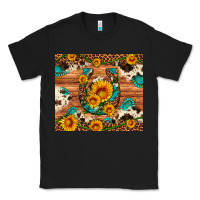 Black sunflower gemstone leopard cowhide horseshoe Classic Tee - Artiststas