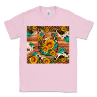 Bubblegum Pink sunflower gemstone leopard cowhide horseshoe Classic Tee - Artiststas