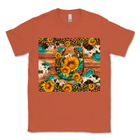 Copper sunflower gemstone leopard cowhide horseshoe Classic Tee - Artiststas